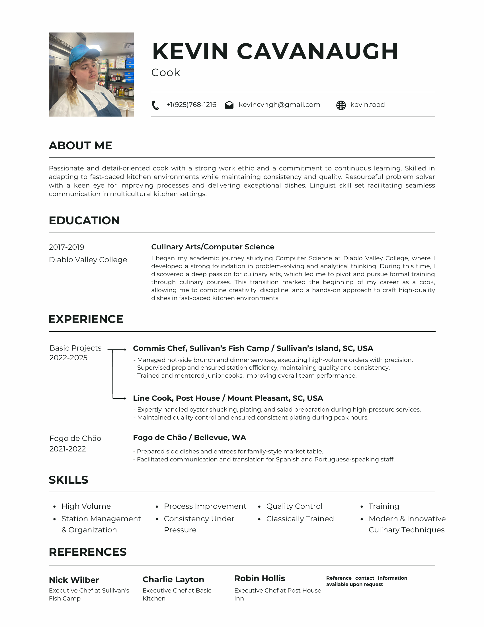 Kevin Cavanaugh's Resume